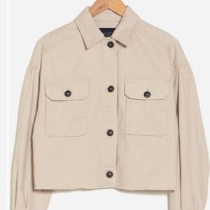 Rachel Roy Tan Raw Hem Utility Jacket Beach Walk SZ M